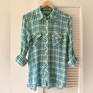 C&C California Long Sleeve Plaid Shirt Button Fisherman Coastal Cowgirl Rodeo